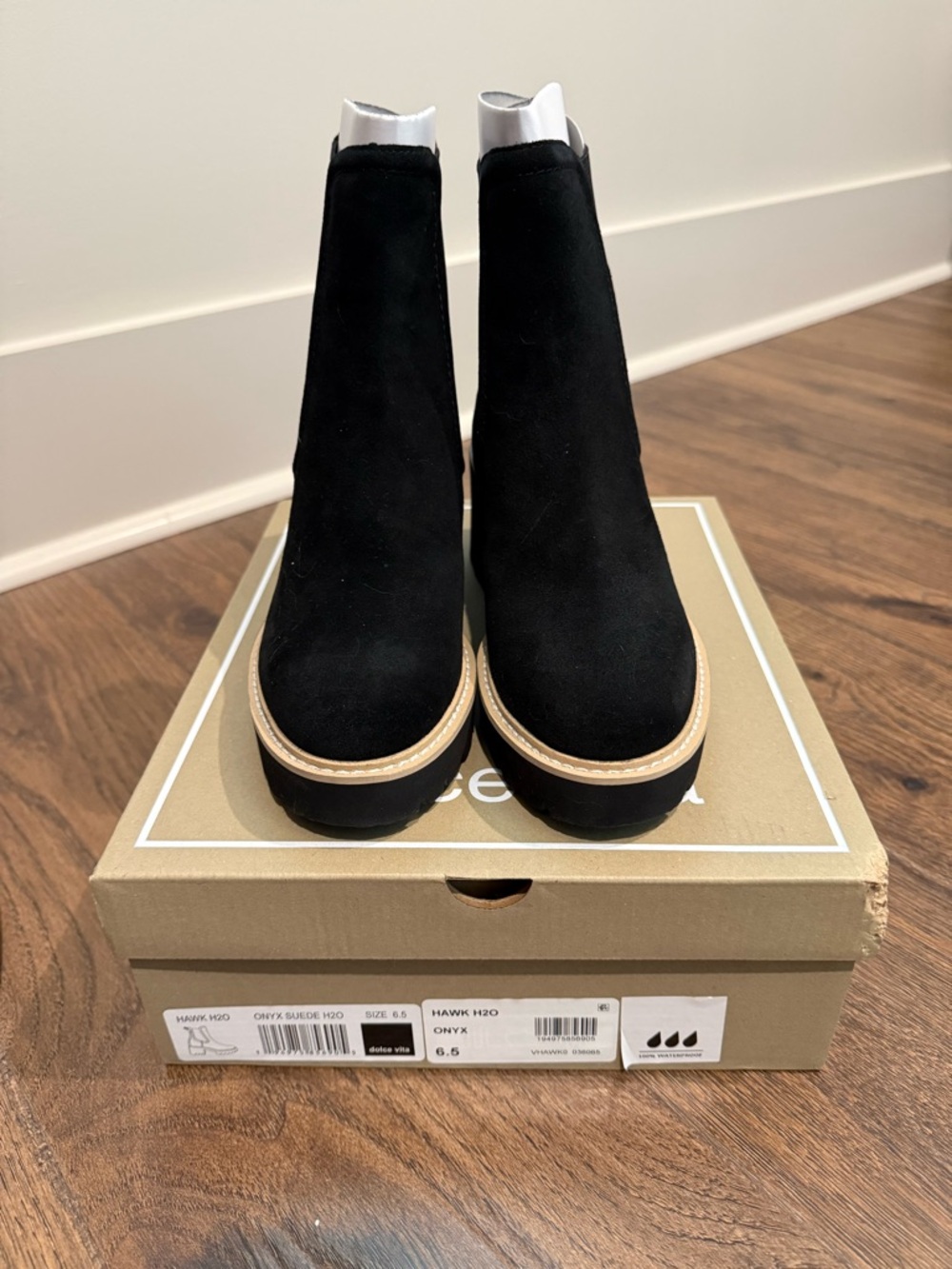 Dolce Vita Black Suede Platform Hawk H2O Booties